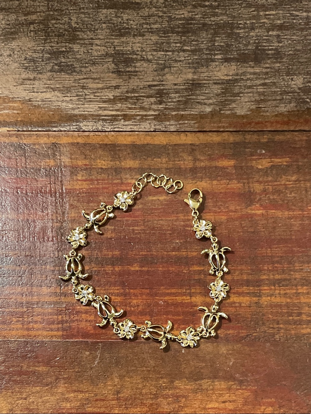 Gold Floral Link Bracelet - Women Jewelry